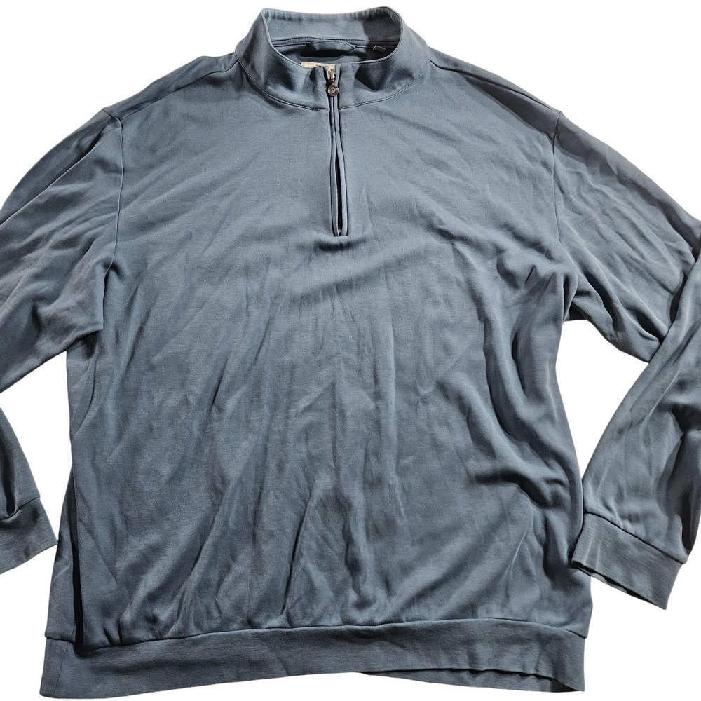 Linksoul Sweatshirt Mens XL Blue Quarter Zip Pullover Golf‎ Knit Casual Athletic